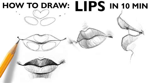 Learn How to draw lips step by step for beginners Lip drawing .
